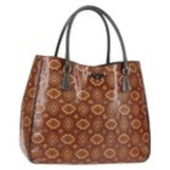 PRADA Hand Bag Leather Brown Silver Auth yk19035V - Picture 1 of 16